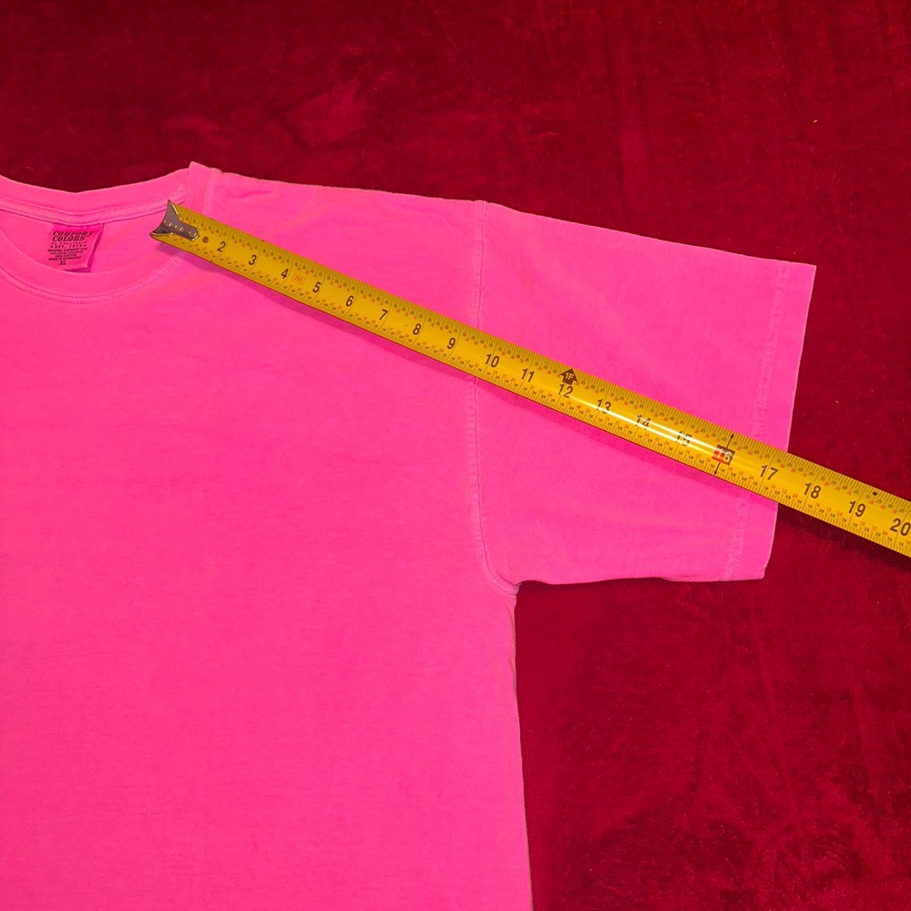 Comfort Colors Neon Pink Blank T-Shirt Mens XL Garment Dye Ringspun Cotton Tee - Picture 4 of 5